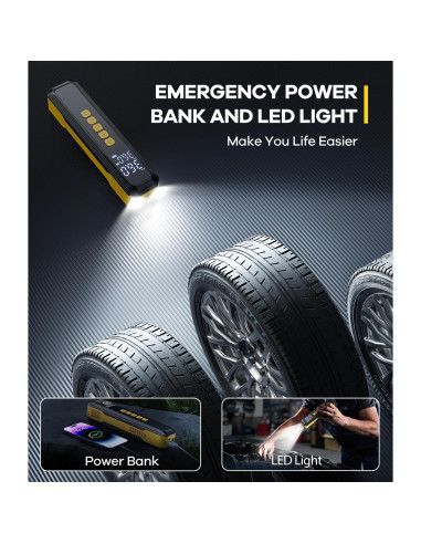 Compresor de Aire Portátil HIPOM 10000mAh Inalámbrico