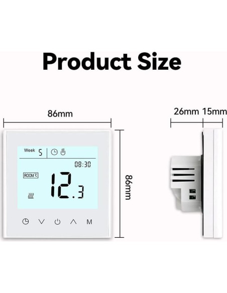 Termostato WiFi Programable MincoHome Control Táctil 240V Termostato WiFi Programable MincoHome Control Táctil 240V
