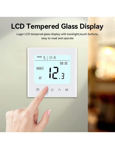 Termostato WiFi Programable MincoHome Control Táctil 240V Termostato WiFi Programable MincoHome Control Táctil 240V
