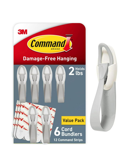 Organizador de Cables Command Blanco 6 Piezas Sin Daños Organizador de Cables Command Blanco 6 Piezas Sin Daños