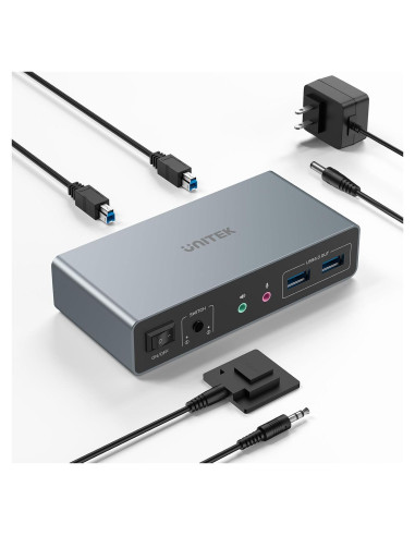 Interruptor KVM Unitek 2 Monitores 4K HDMI/DisplayPort USB 3.0