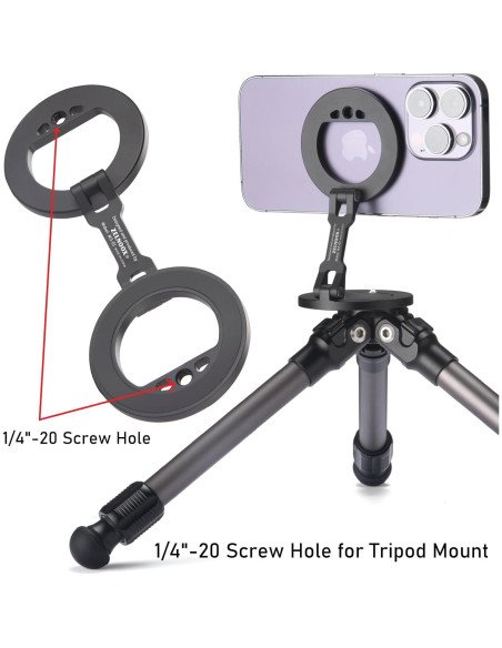 Soporte para teléfono magnético doble ZELNOOX MS-01 Negro Soporte para teléfono magnético doble ZELNOOX MS-01 Negro