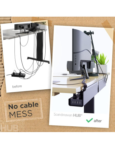Bandeja de gestión de cables Scandinavian Hub 2pcs autoadhesiva