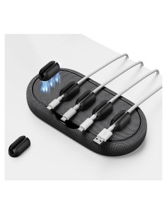 Organizador de Cables Smofish Magnético 6 Clips Gris Oscuro