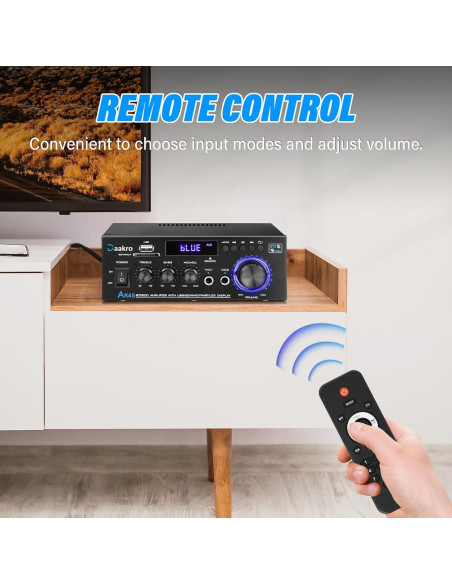 Amplificador de Audio Estéreo Daakro AK45 300W Bluetooth 5.0 Amplificador de Audio Estéreo Daakro AK45 300W Bluetooth 5.0