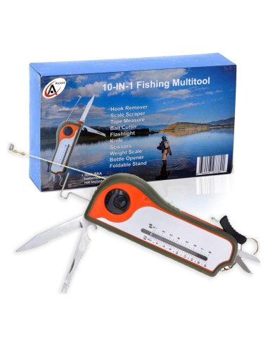 Herramienta de Pesca 10-en-1 Swiss Ascent Plegable Inoxidable