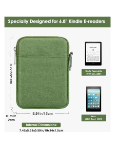 Funda MoKo para Kindle 6-7" Nylon Verde Pasto 2024 2