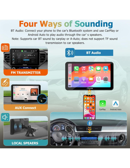 Carpuride Estéreo 7" HD Bluetooth con Carplay y GPS Carpuride Estéreo 7" HD Bluetooth con Carplay y GPS