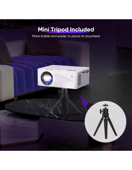 Proyector Mini TMY V78 Full HD 1080P con WiFi y Trípode Proyector Mini TMY V78 Full HD 1080P con WiFi y Trípode