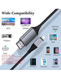 Adaptador Lightning a HDMI 1080P Lulaven 2.01m para iPhone 2