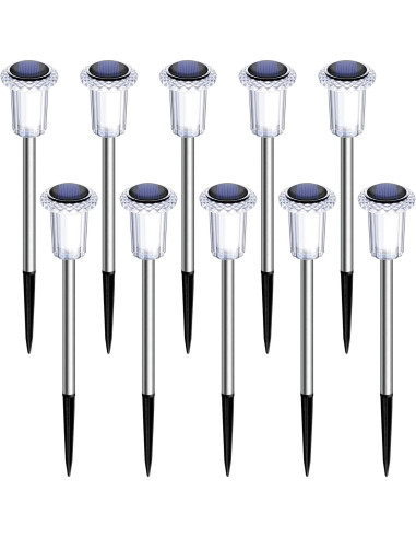 Luces de Camino Solares Gorrzai 10 Unidades LED IP65 Blanco Frío