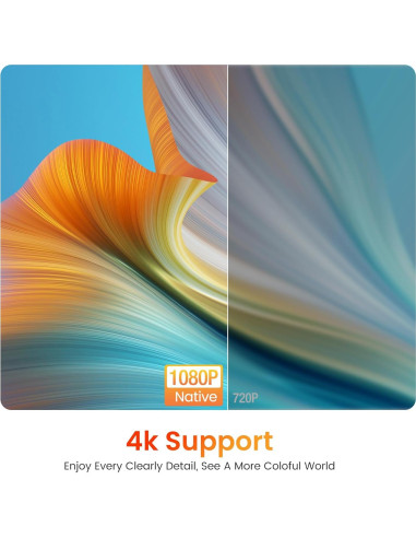 Proyector HAPPRUN F5 Full HD 1080P 12000L WiFi Bluetooth