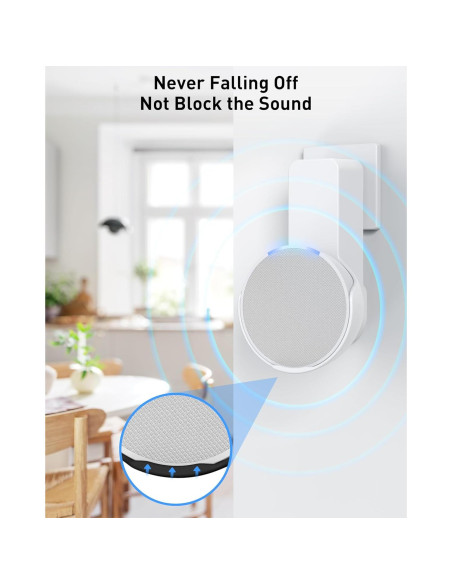 Soporte de Pared Maxonar para Echo Pop - Blanco, Sin Taladros Soporte de Pared Maxonar para Echo Pop - Blanco, Sin Taladros