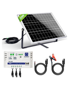 Kit Solar Off Grid ECO-WORTHY 25W 12V Panel y Controlador