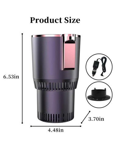 Taza de Coche Inteligente HPYDIY 2 en 1 Calienta y Enfría