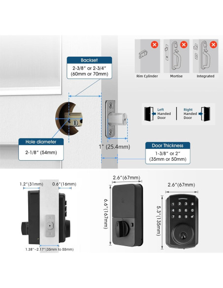 Cerradura Inteligente HISUEKIG con Teclado y Alarma Cerradura Inteligente HISUEKIG con Teclado y Alarma