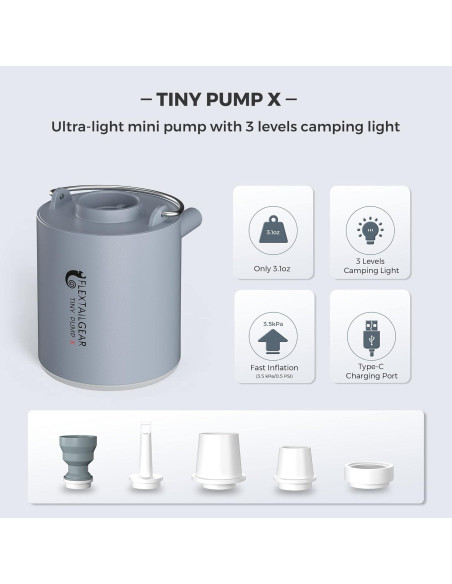 Bomba de Aire Portátil FLEXTAILGEAR Tiny Pump X + Luz LED Bomba de Aire Portátil FLEXTAILGEAR Tiny Pump X + Luz LED