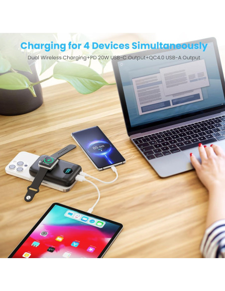 Cargador Portátil Magnético 10800mAh para iPhone y Apple Watch Cargador Portátil Magnético 10800mAh para iPhone y Apple Watch