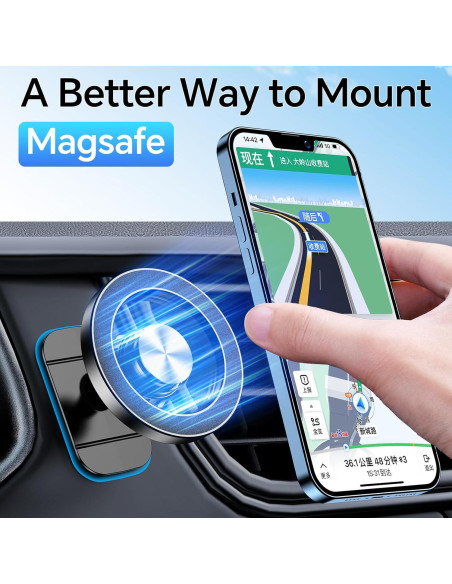 Soporte Magnético para Coche Coolpow MagSafe 360 Negro Soporte Magnético para Coche Coolpow MagSafe 360 Negro