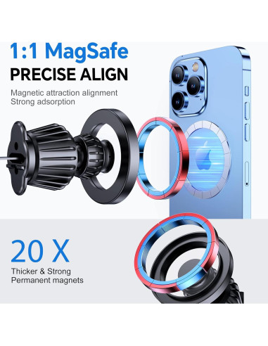 Soporte Magnético para Coche Coolpow MagSafe 360 Negro