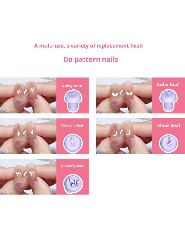 Set de bolígrafo de estampado de uñas MOLILO 5 en 1 Púrpura