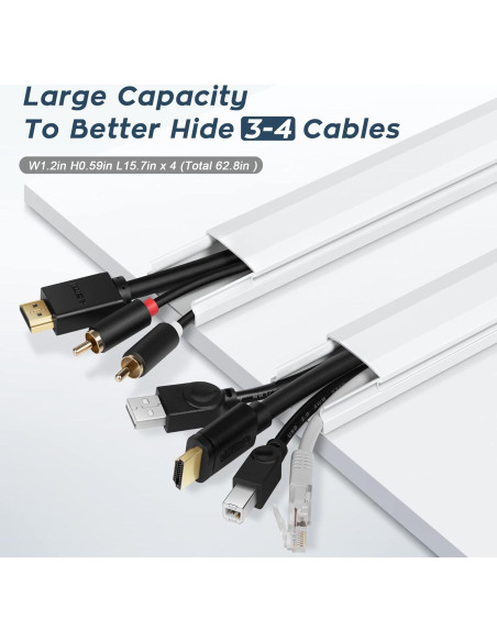 Ocultador de Cables YCLYC 159.5cm PVC Blanco Pintable Ocultador de Cables YCLYC 159.5cm PVC Blanco Pintable
