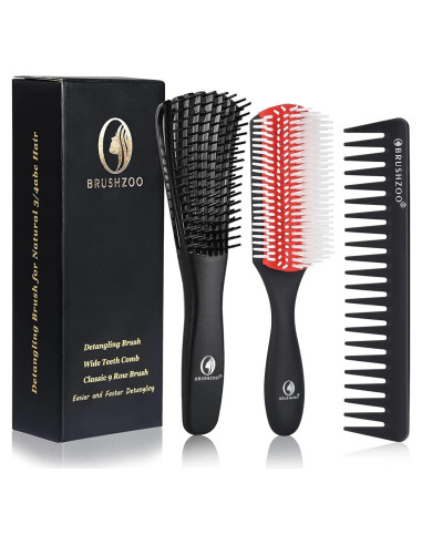 Juego de Cepillos Desenredantes O BRUSHZOO para Cabello Rizado