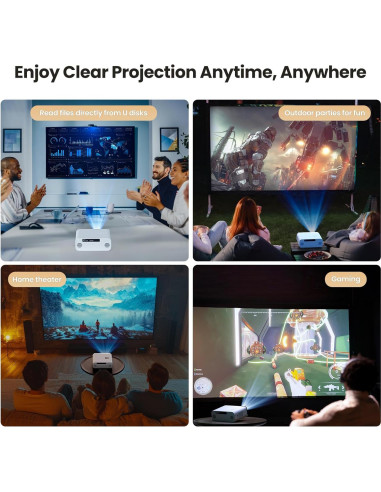 Mini Proyector HUNKSTAR 4K Wifi 6 Bluetooth 5.2 1000 ANSI