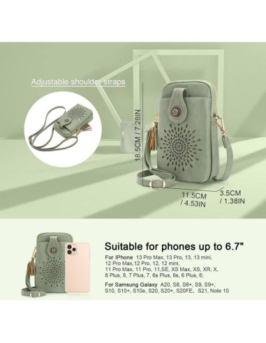 Bolso Cruzado APHISON para Mujeres con Borlas y 3 Bolsillos