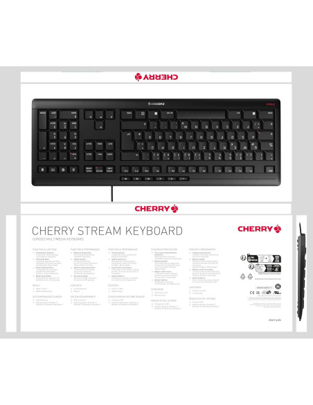 Teclado Cherry Stream - USB QWERTY - Mecanismo SX - Blanco