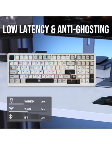 Teclado Mecánico EPOMAKER F99 Inalámbrico 96% Bluetooth USB-C Teclado Mecánico EPOMAKER F99 Inalámbrico 96% Bluetooth USB-C