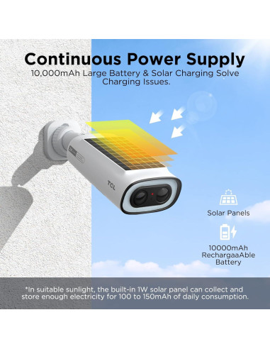 Cámara de Seguridad Solar 2K TCL Cam B1, Wi-Fi, IP65