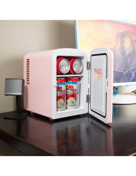 Refrigerador Mini Koolatron KRT04-P 4L Portátil Retro Refrigerador Mini Koolatron KRT04-P 4L Portátil Retro
