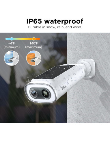 Cámara de Seguridad Solar 2K TCL Cam B1, Wi-Fi, IP65