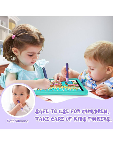 Lápices Stylus Niños Mixoo Antideslizantes 2 Pzs Azul+Morado