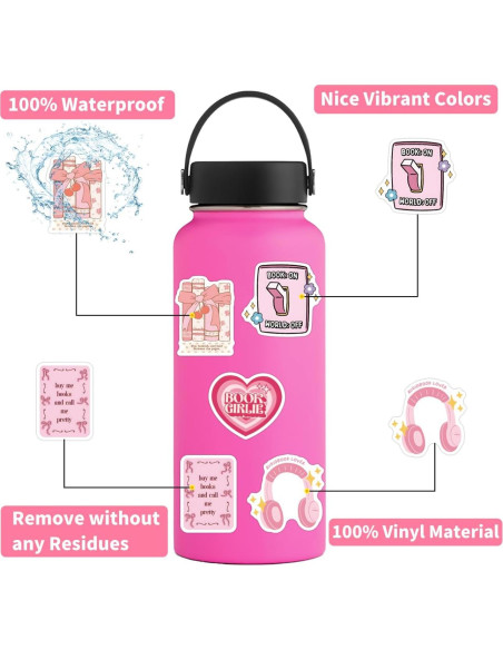 120 Pegatinas Rosadas WQOWEHI para Libros y Laptops 120 Pegatinas Rosadas WQOWEHI para Libros y Laptops