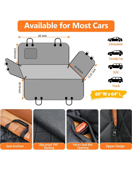 Funda de Asiento para Perros URPOWER 100% Impermeable 1.28kg Funda de Asiento para Perros URPOWER 100% Impermeable 1.28kg