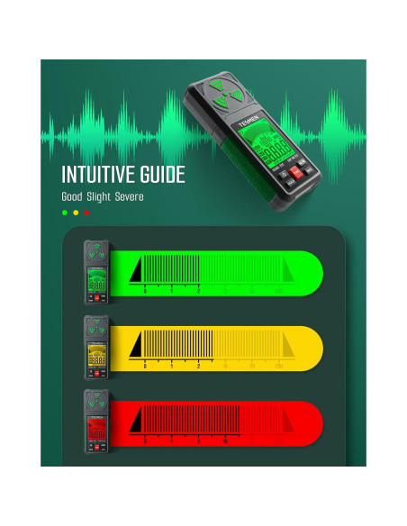 Medidor EMF TESMEN Hound-200 3-en-1 Verde para RF, EF, MF Medidor EMF TESMEN Hound-200 3-en-1 Verde para RF, EF, MF