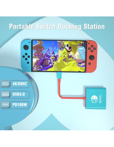 Dock de Switch YUNDA PDOBQ HDMI 1080p para Nintendo Switch