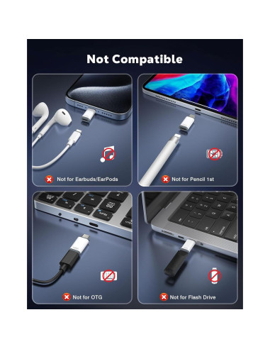 Adaptador Lightning a USB C MoKo 4 Pack para iPhone 15/16