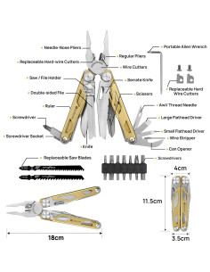 Multiherramienta BIBURY 31 en 1 Plegable Acero Inoxidable 2