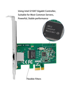 Tarjeta de Red Gigabit PCIe ULANSeN Intel I210AT con Protección 2