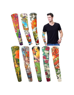 Manguitos de Tatuaje Falsos iToolai 46 cm UV 8 Pcs Unisex
