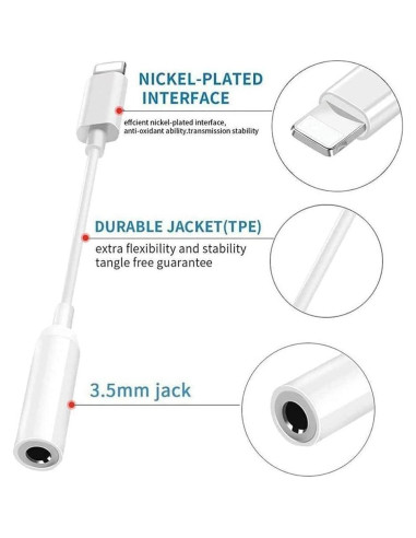 Adaptador Lightning a Jack 3.5mm LIMQIAOWY - Paquete de 2