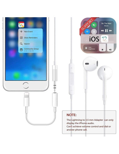 Adaptador Lightning a Jack 3.5mm LIMQIAOWY - Paquete de 2