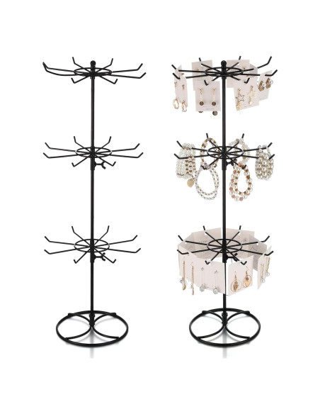 Soporte Giratorio de Joyería Tandefio 2 Pcs 3 Niveles Metal Soporte Giratorio de Joyería Tandefio 2 Pcs 3 Niveles Metal