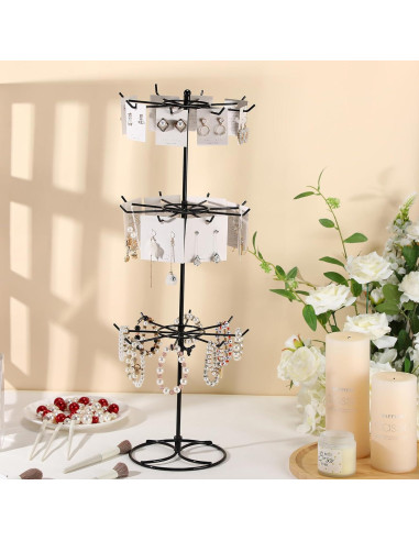 Soporte Giratorio de Joyería Tandefio 2 Pcs 3 Niveles Metal