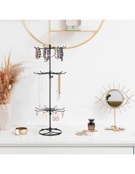 Soporte Giratorio de Joyería Tandefio 2 Pcs 3 Niveles Metal Soporte Giratorio de Joyería Tandefio 2 Pcs 3 Niveles Metal