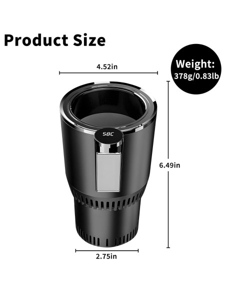 Enfriador y calentador de tazas Yesinaly 2 en 1 para auto Enfriador y calentador de tazas Yesinaly 2 en 1 para auto