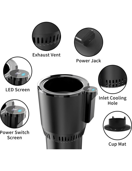 Enfriador y calentador de tazas Yesinaly 2 en 1 para auto Enfriador y calentador de tazas Yesinaly 2 en 1 para auto